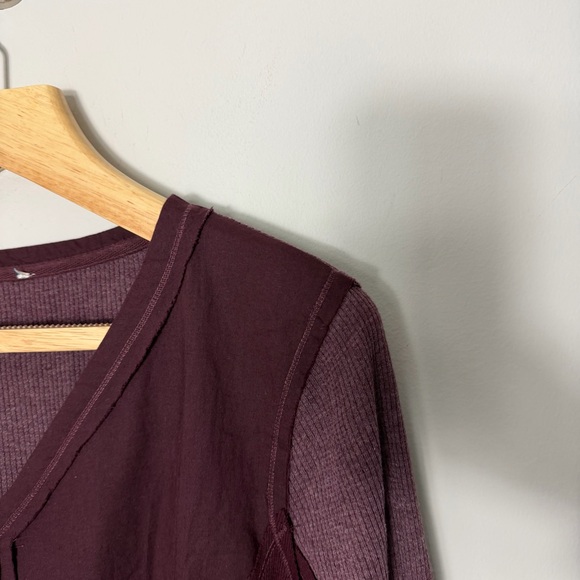 Sundance Waffle Knit Henley Thermal Tunic Long Sleeve Size Large 841 - Picture 5 of 12